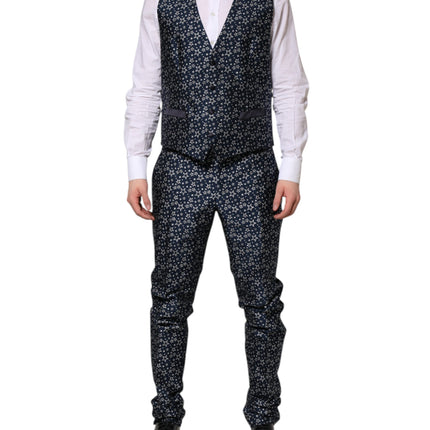 Dolce & Gabbana Blue MARTINI Star Jacquard 3 Piece Suit