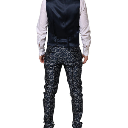 Dolce & Gabbana Blue MARTINI Star Jacquard 3 Piece Suit