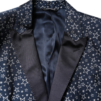 Dolce & Gabbana Blue MARTINI Star Jacquard 3 Piece Suit