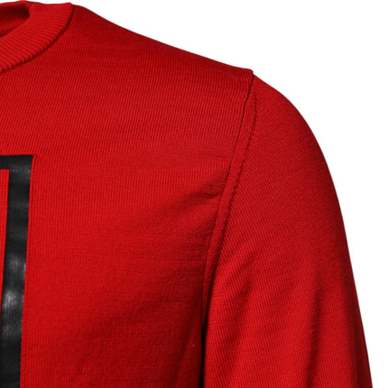 Dolce & Gabbana Red Eye Print Crew Neck Men Pullover Sweater