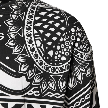 Dolce & Gabbana Black White Bandana Cotton Men Sweatshirt Sweater