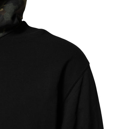 Dolce & Gabbana Black Camouflage Hooded Sweatshirt Sweater