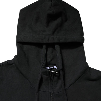 Dolce & Gabbana Black Logo Full Zip Hooded Men Sweatshirt Sweater