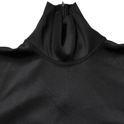 Dolce & Gabbana Black Polyester Turtleneck Pullover Sweater