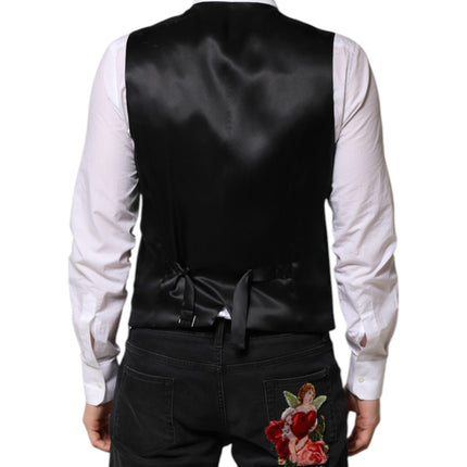 Dolce & Gabbana Green Wool Dress Formal Men Waistcoat Vest