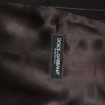 Dolce & Gabbana Black Stripes Wool Formal Men Waistcoat Vest
