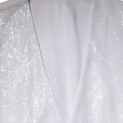 Dolce & Gabbana White Sequined Dress Formal Waistcoat Vest