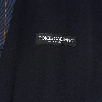 Dolce & Gabbana Blue Stripes Wool Formal Men Waistcoat Vest