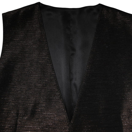 Dolce & Gabbana Dark Brown Dress Formal Men Waistcoat Vest