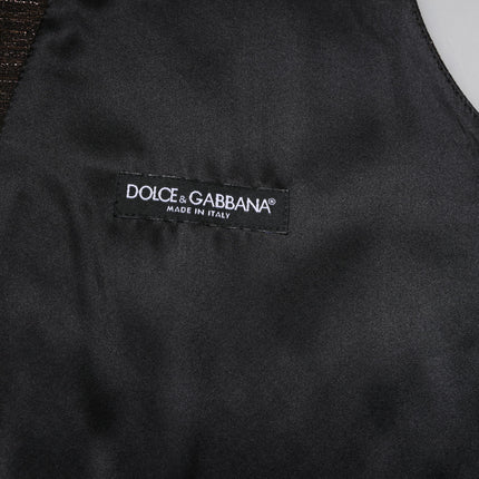 Dolce & Gabbana Dark Brown Dress Formal Men Waistcoat Vest