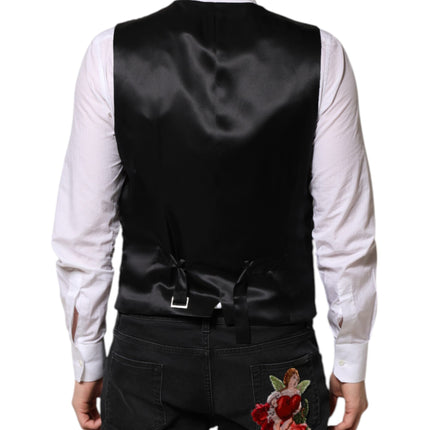 Dolce & Gabbana Red Floral Brocade Formal Men Waistcoat Vest