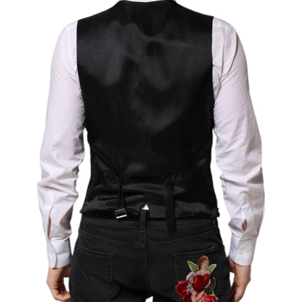 Dolce & Gabbana Red Sequined Dress Formal Men Waistcoat Vest