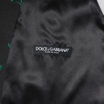 Dolce & Gabbana Red Floral Brocade Formal Men Waistcoat Vest