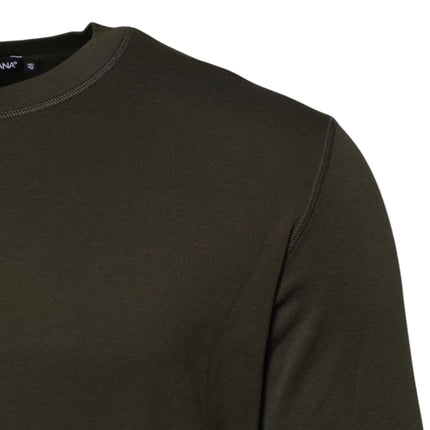 Dolce & Gabbana Dark Green Long Sleeves Crew Neck T-shirt