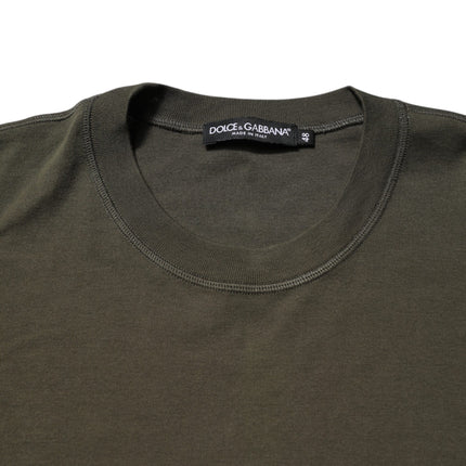 Dolce & Gabbana Dark Green Long Sleeves Crew Neck T-shirt