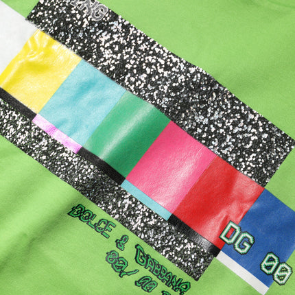 Dolce & Gabbana Green Graphic Printed Round Neck T-shirt