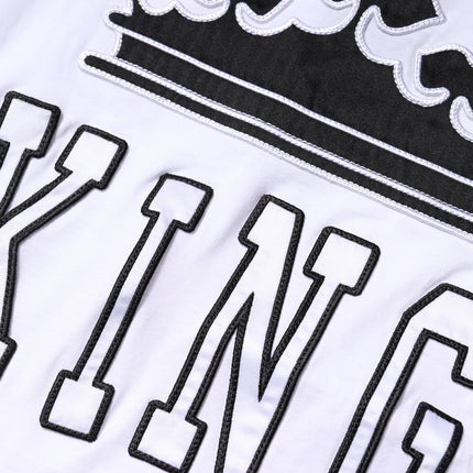 Dolce & Gabbana White Cotton Crown King Embroidery T-shirt
