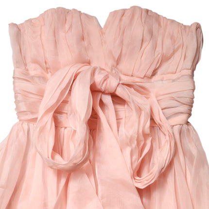Dolce & Gabbana Pink Silk Chiffon A-line Pleated Midi Dress
