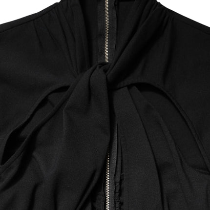 Dolce & Gabbana Black Long Sleeves Sheath Midi Dress