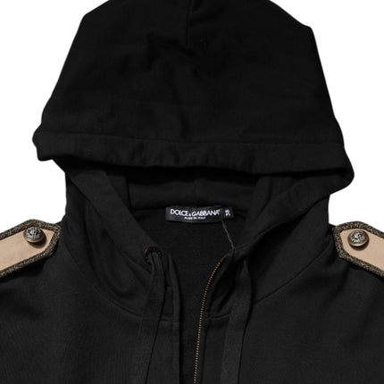 Dolce & Gabbana Black Logo Hooded Full Zip Sweatshirt Jacket