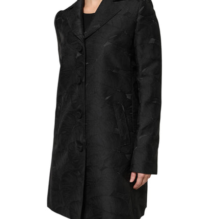 Dolce & Gabbana Black Single Breasted Trench Coat Jacket