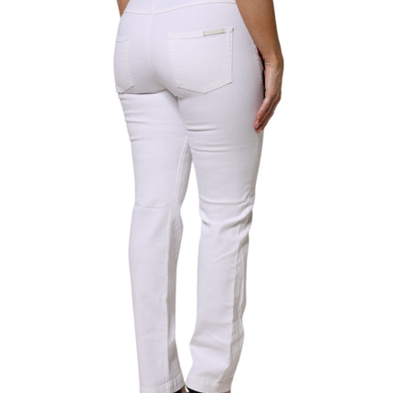 Dolce & Gabbana White Floral Sequined GIRLY Denim Jeans