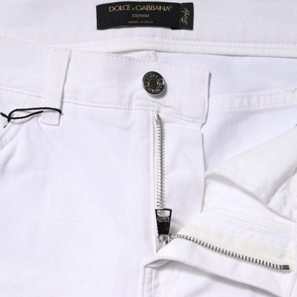 Dolce & Gabbana White Floral Sequined GIRLY Denim Jeans