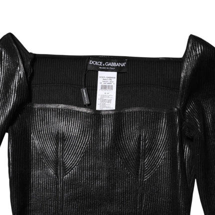 Dolce & Gabbana Black Viscose Long Sleeves Fitted Blouse Top