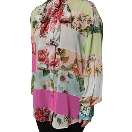 Dolce & Gabbana Multicolor Floral Patchwork Long Sleeves Top