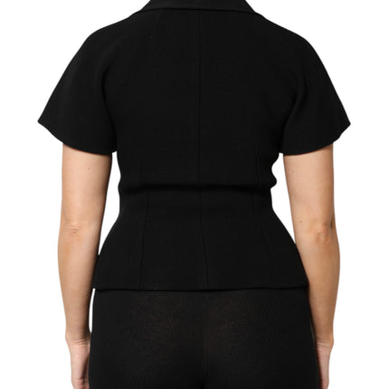Dolce & Gabbana Black Wool Double Breasted Coat Jacket