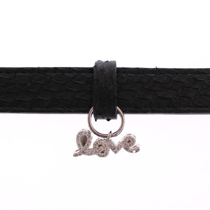 Nialaya Snakeskin CZ LOVE 925 Silver Bracelet