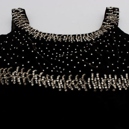 Dolce & Gabbana Brown Velvet Crystal Sheath Gown Dress