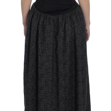 Dolce & Gabbana Black Gray Sheath Gown Full Length Dress