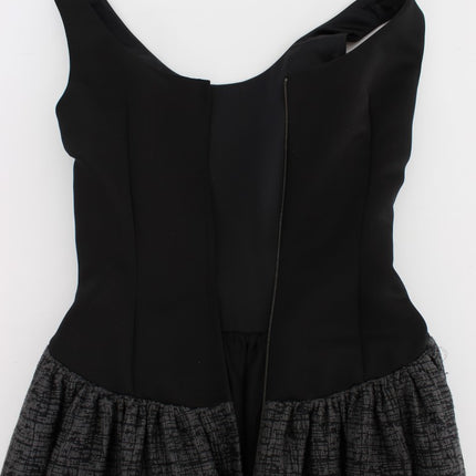 Dolce & Gabbana Black Gray Sheath Gown Full Length Dress