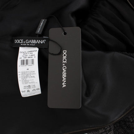 Dolce & Gabbana Black Gray Sheath Gown Full Length Dress