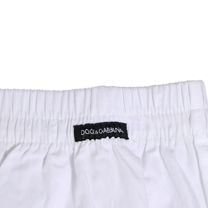 Dolce & Gabbana White Cotton Regular Boxer Shorts Underwear