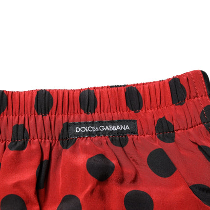 Dolce & Gabbana Red Silk Polka Dot Boxer Shorts Underwear
