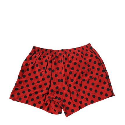 Dolce & Gabbana Red Silk Polka Dot Boxer Shorts Underwear