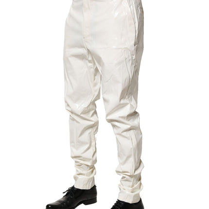 Dolce & Gabbana White Nylon Tapered Dress Men Pants