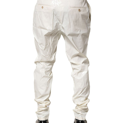 Dolce & Gabbana White Nylon Tapered Dress Men Pants