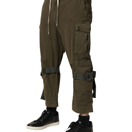 Dolce & Gabbana Brown Cotton Cargo Drawstring Pants