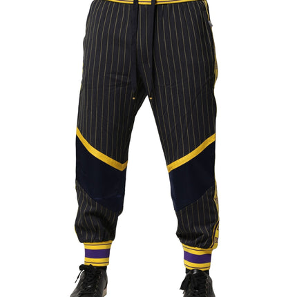 Dolce & Gabbana Multicolor Stripes Wool Jogger Pants