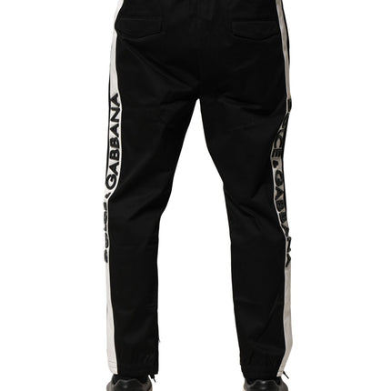 Dolce & Gabbana Black Cotton Mid Waist Jogger Pants
