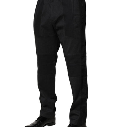 Dolce & Gabbana Black Cotton Dress Slim Formal Pants