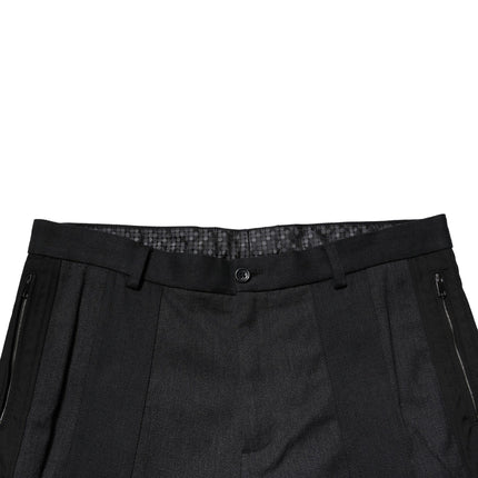 Dolce & Gabbana Black Cotton Dress Slim Formal Pants