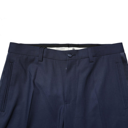 Dolce & Gabbana Dark Blue Wool Dress Formal Pants