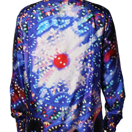 Dolce & Gabbana Multicolor Printed Silk Lounge Casual Shirt