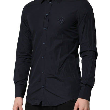 Dolce & Gabbana Dark Blue MARTINI Cotton Dress Formal Shirt