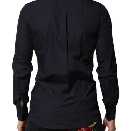 Dolce & Gabbana Dark Blue MARTINI Cotton Dress Formal Shirt