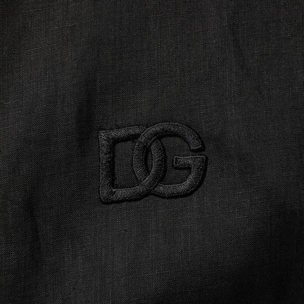 Dolce & Gabbana Black Linen Long Sleeves Men Casual Shirt